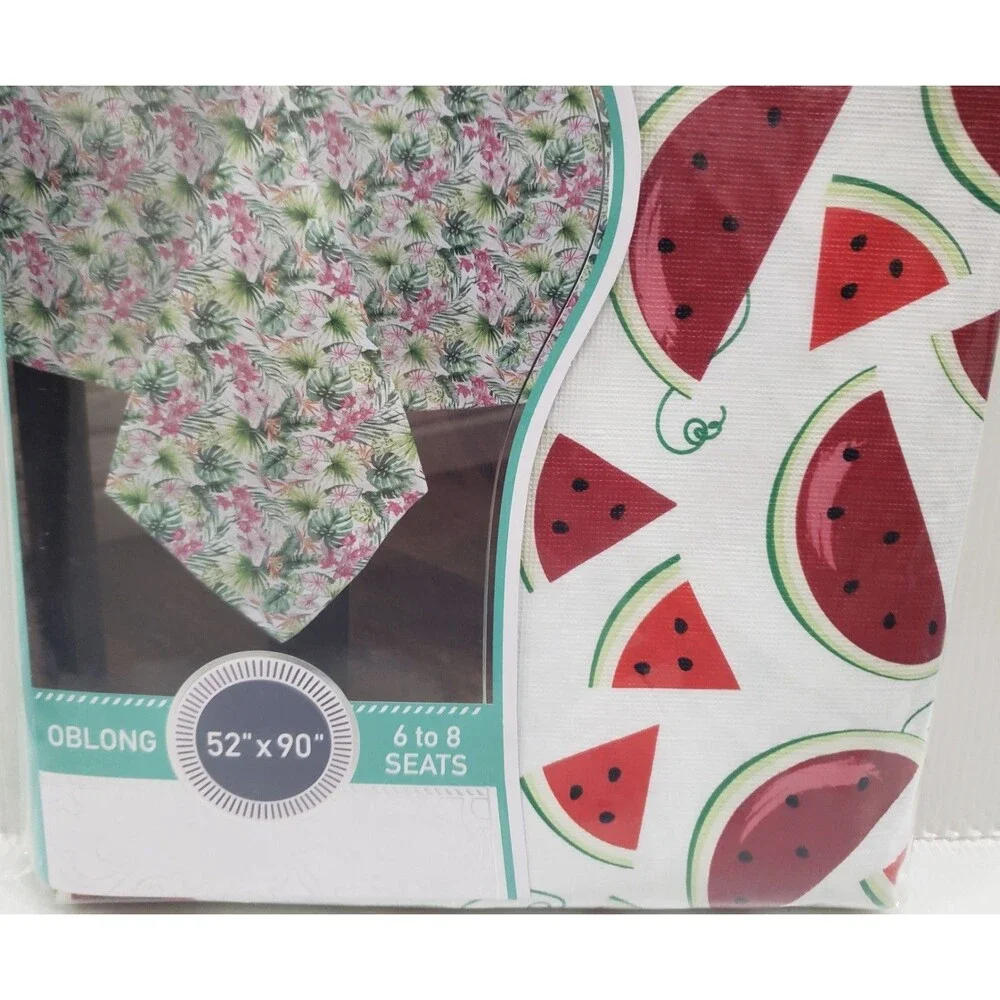Printed Kitchen Vinyl Tablecloth, 52